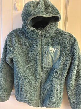 Girl’s Reebok Sage Green Sherpa Fleece Hooded Jacket